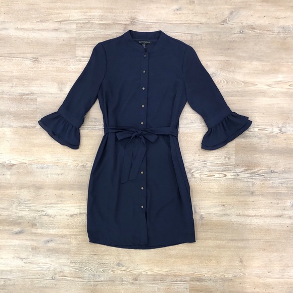 Banana Republic 00P Navy Shirt Dress - Picture 2 of 7